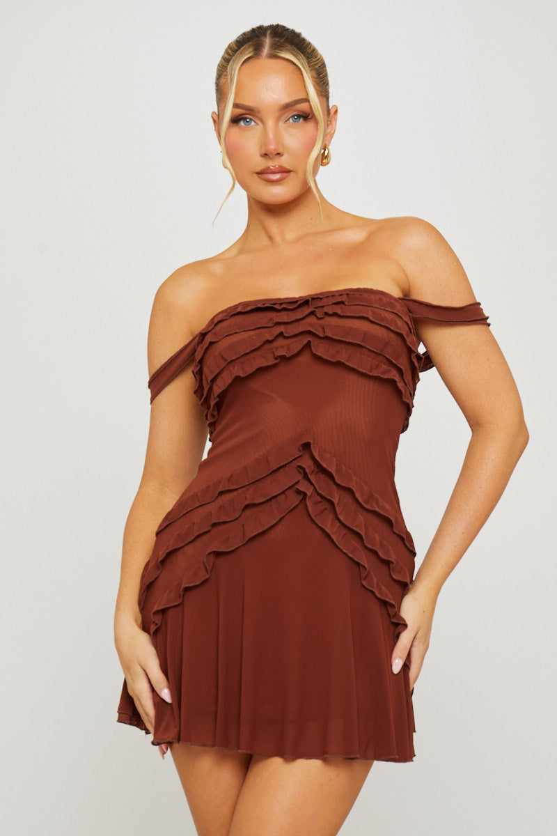 STRAPLESS CHIFFON  MINI DRESS