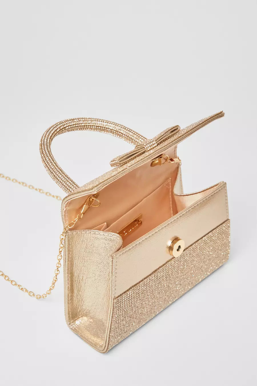 Gold Diamante Top Handle Bag