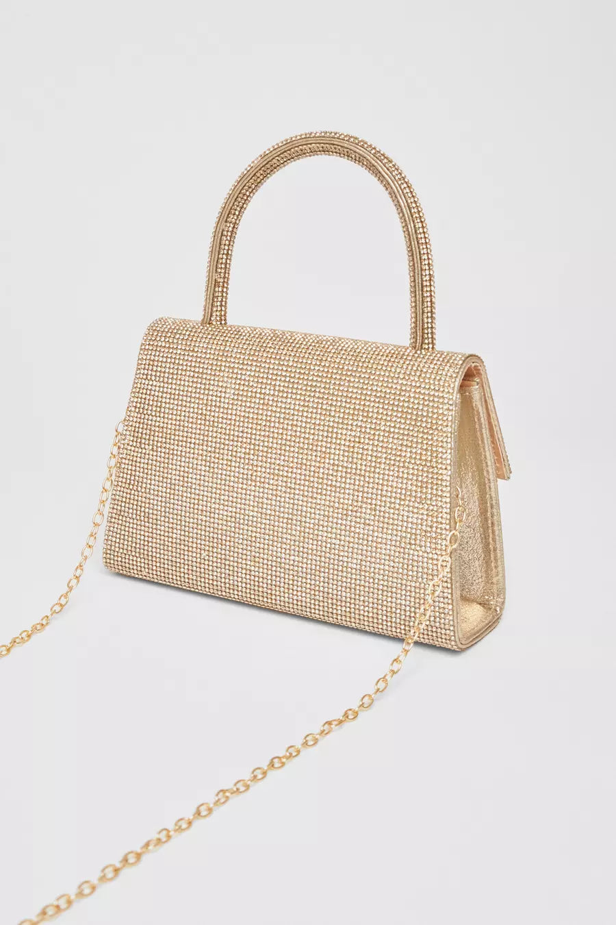 Gold Diamante Top Handle Bag
