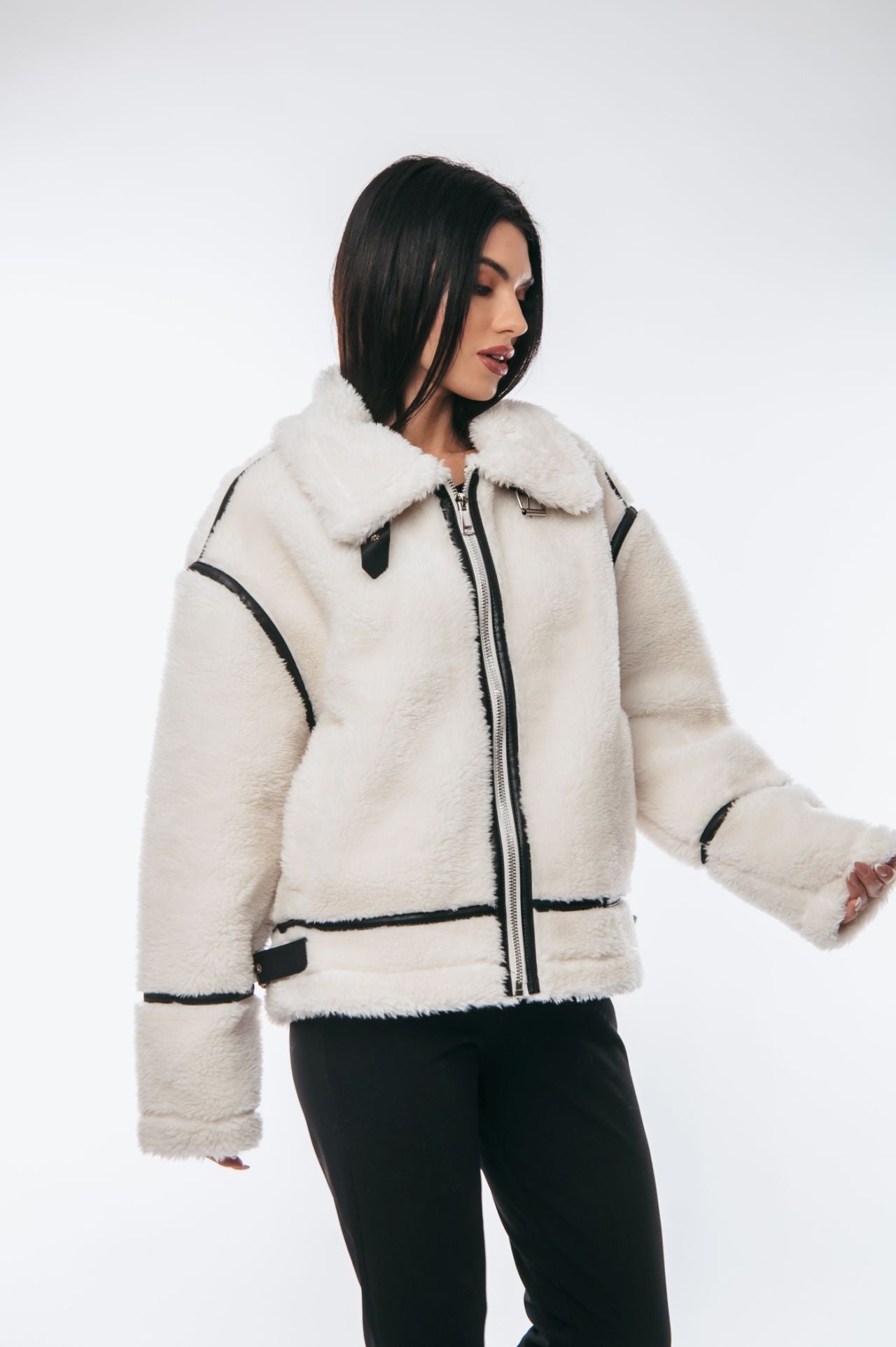 Cozy Teddy Biker Style Jacket