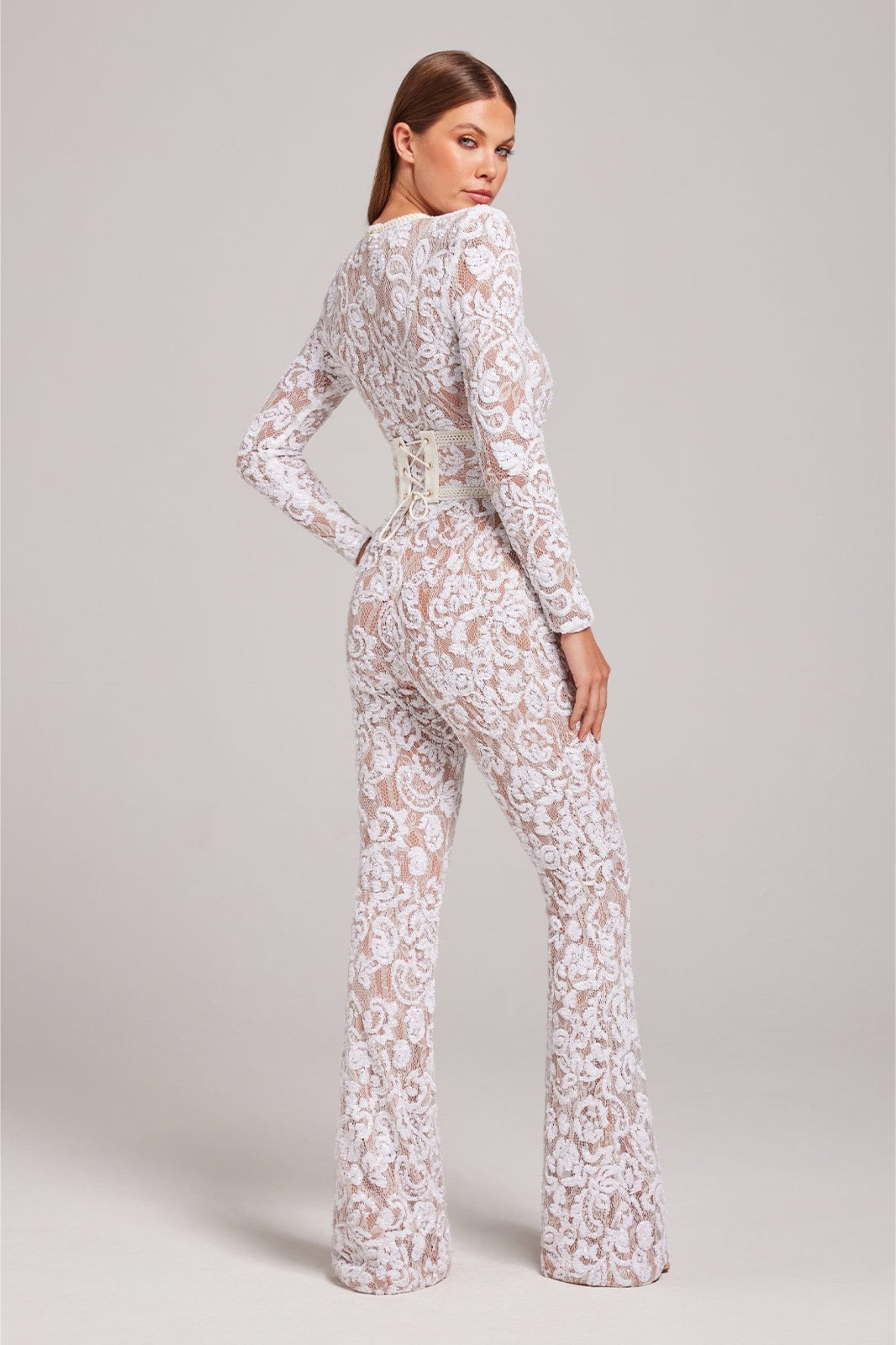 White Lace Elegant Jumpsuit