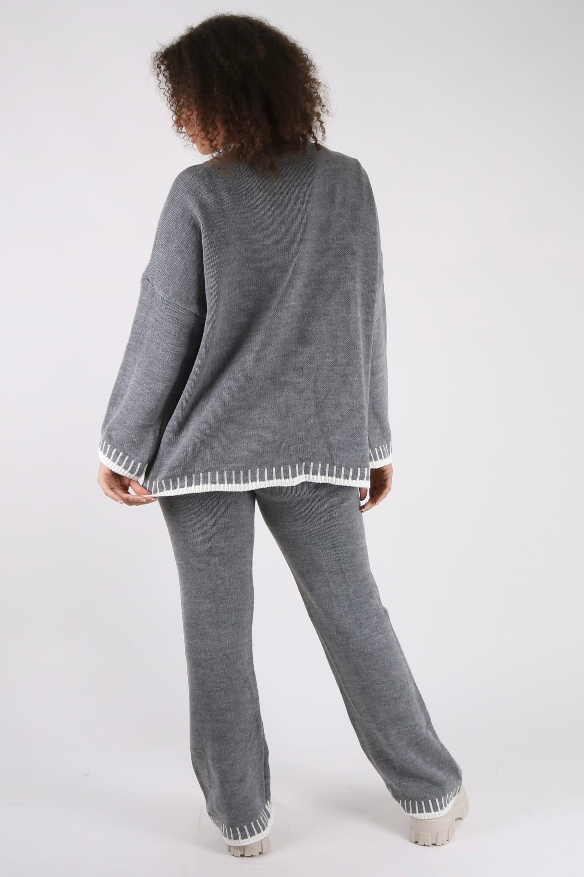Beige Relaxed Knit Co-ord Set
