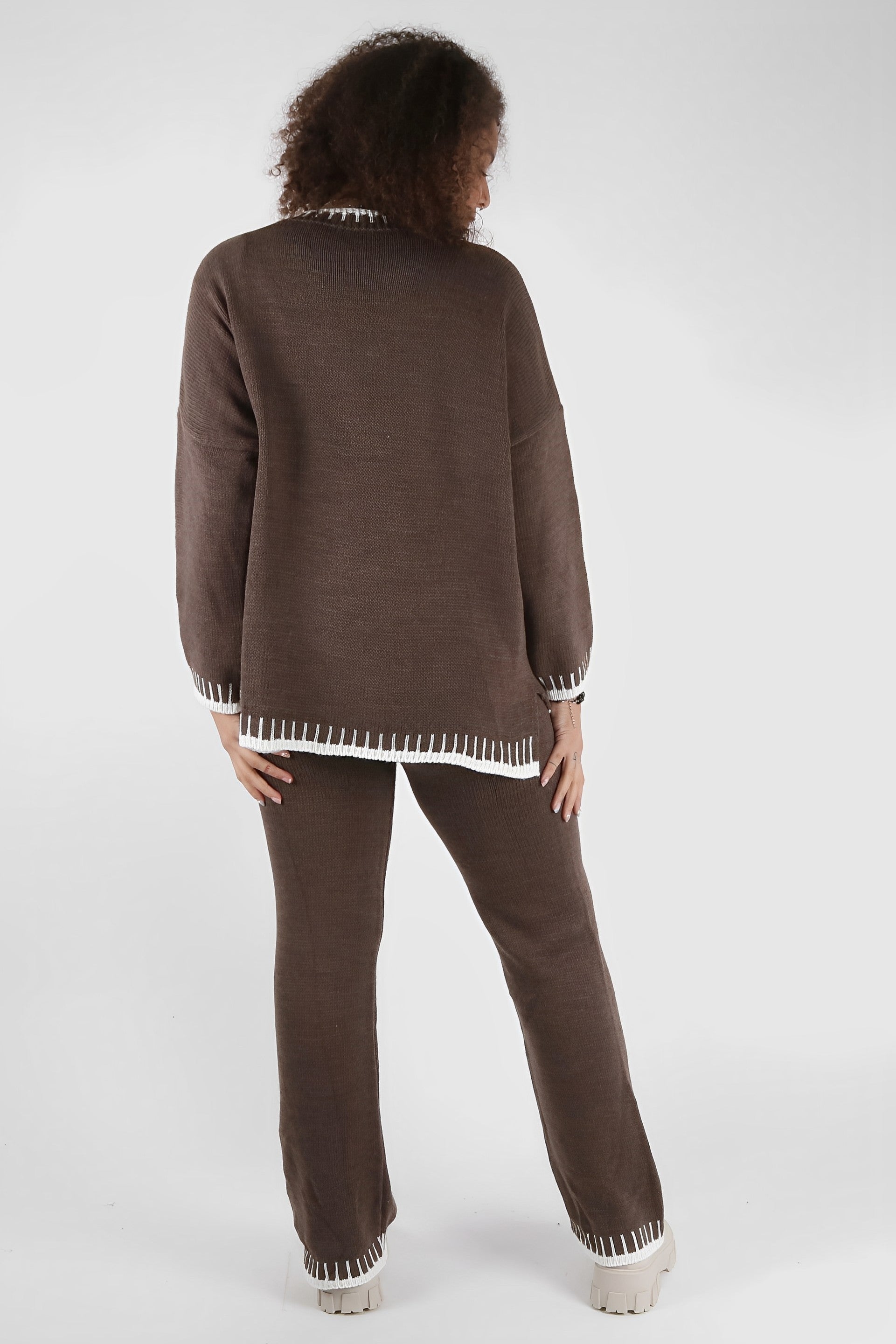 Beige Relaxed Knit Co-ord Set