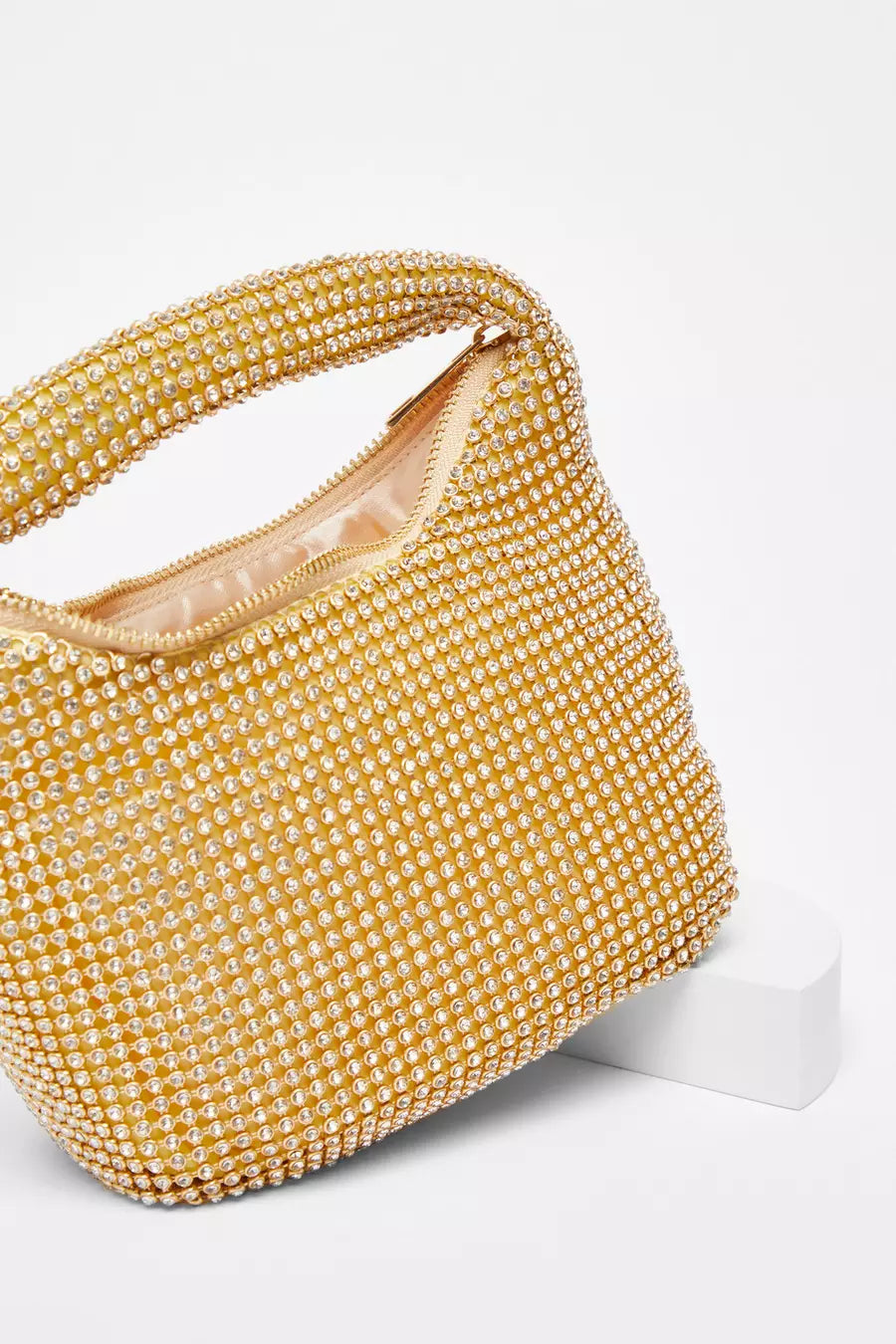 Gold Diamante Pouch Bag