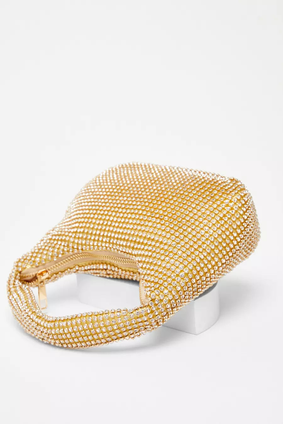 Gold Diamante Pouch Bag