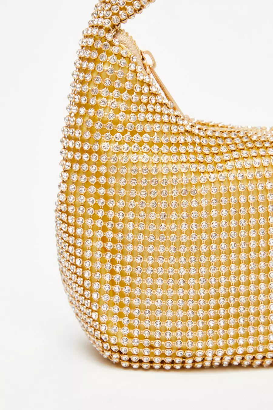Gold Diamante Pouch Bag