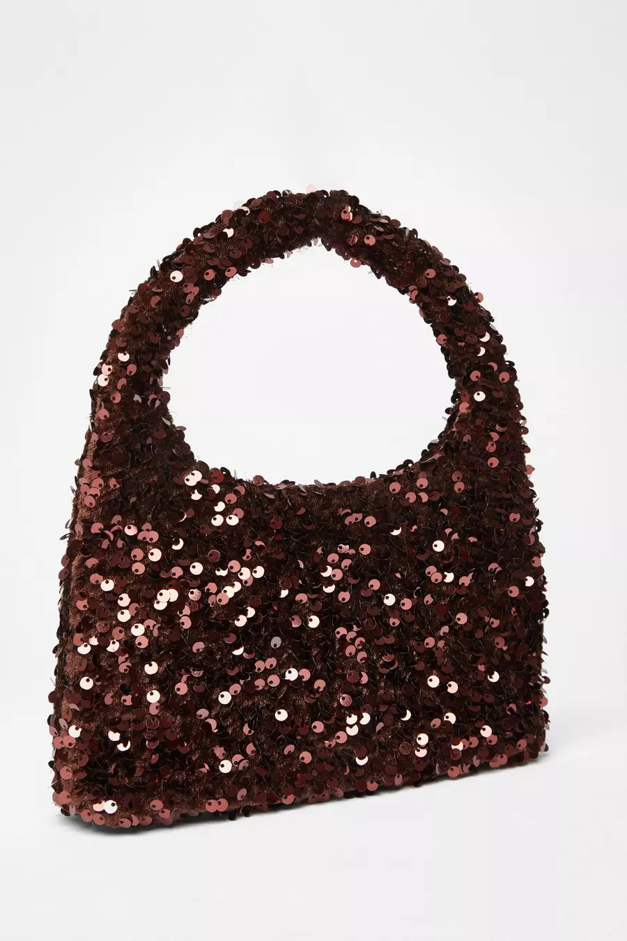 Black Sequin Top Handle Bag