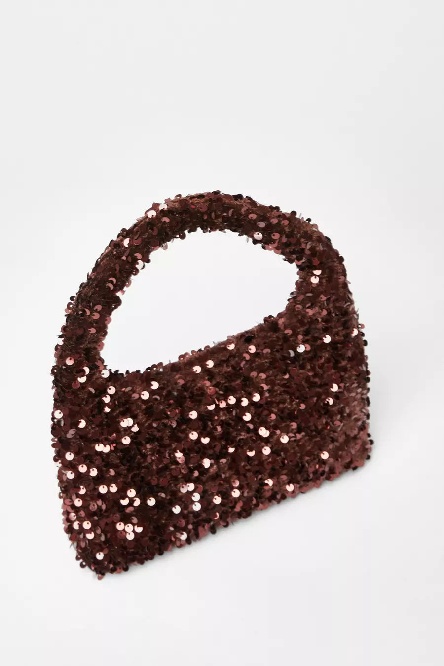 Black Sequin Top Handle Bag