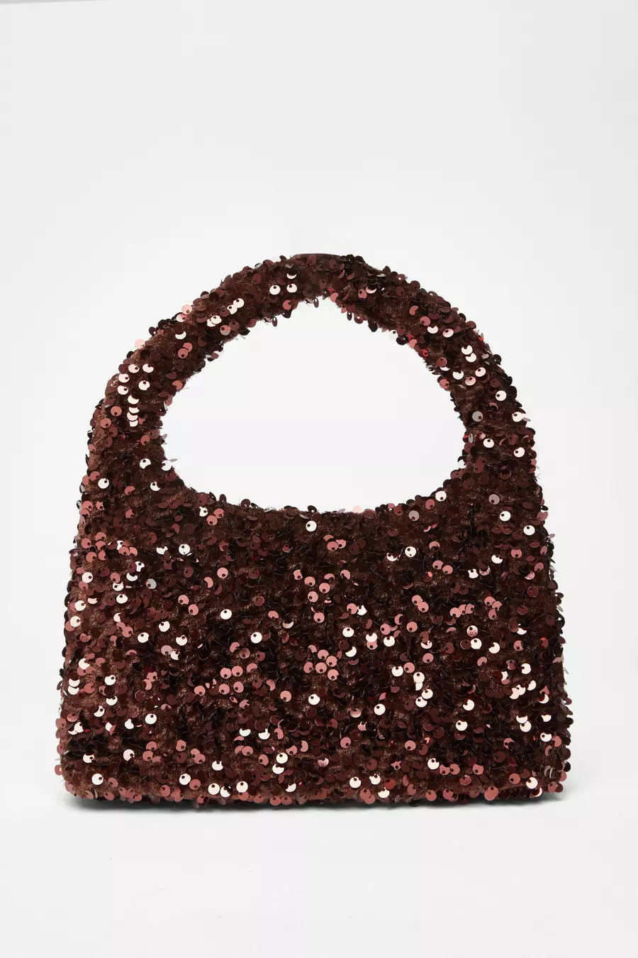 Black Sequin Top Handle Bag