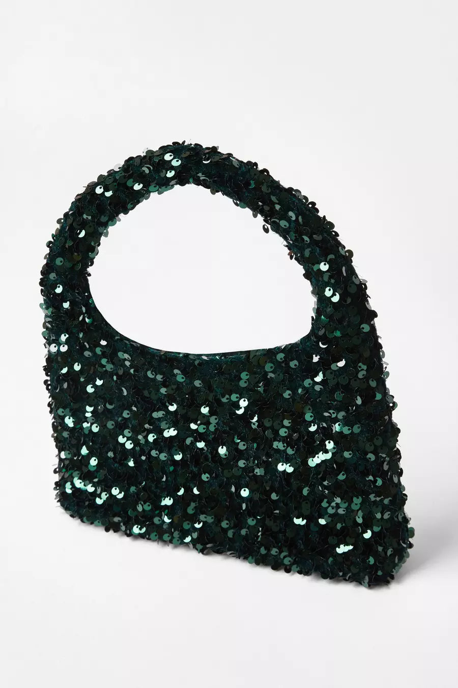 Black Sequin Top Handle Bag