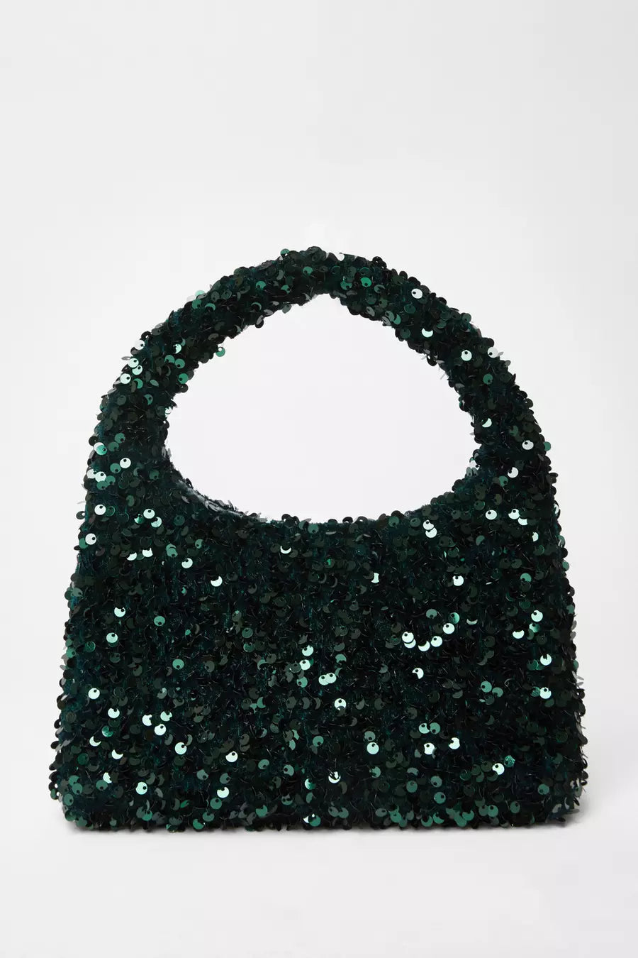 Black Sequin Top Handle Bag