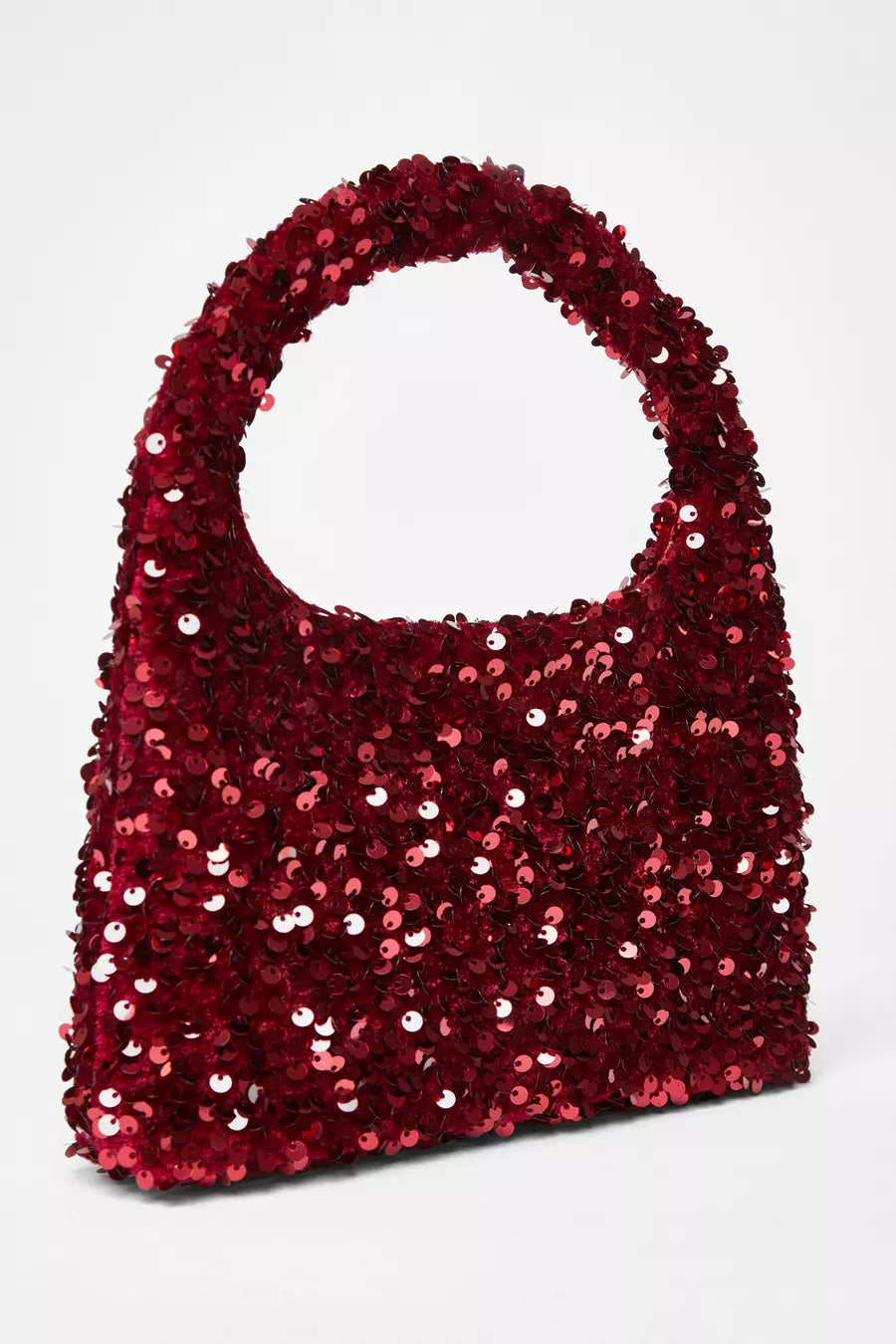 Black Sequin Top Handle Bag