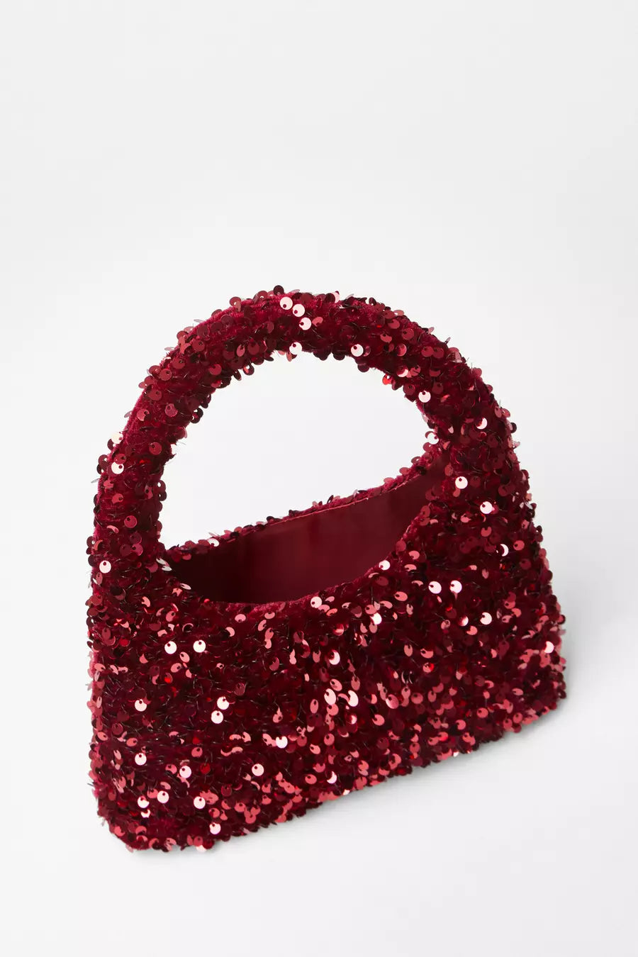 Black Sequin Top Handle Bag