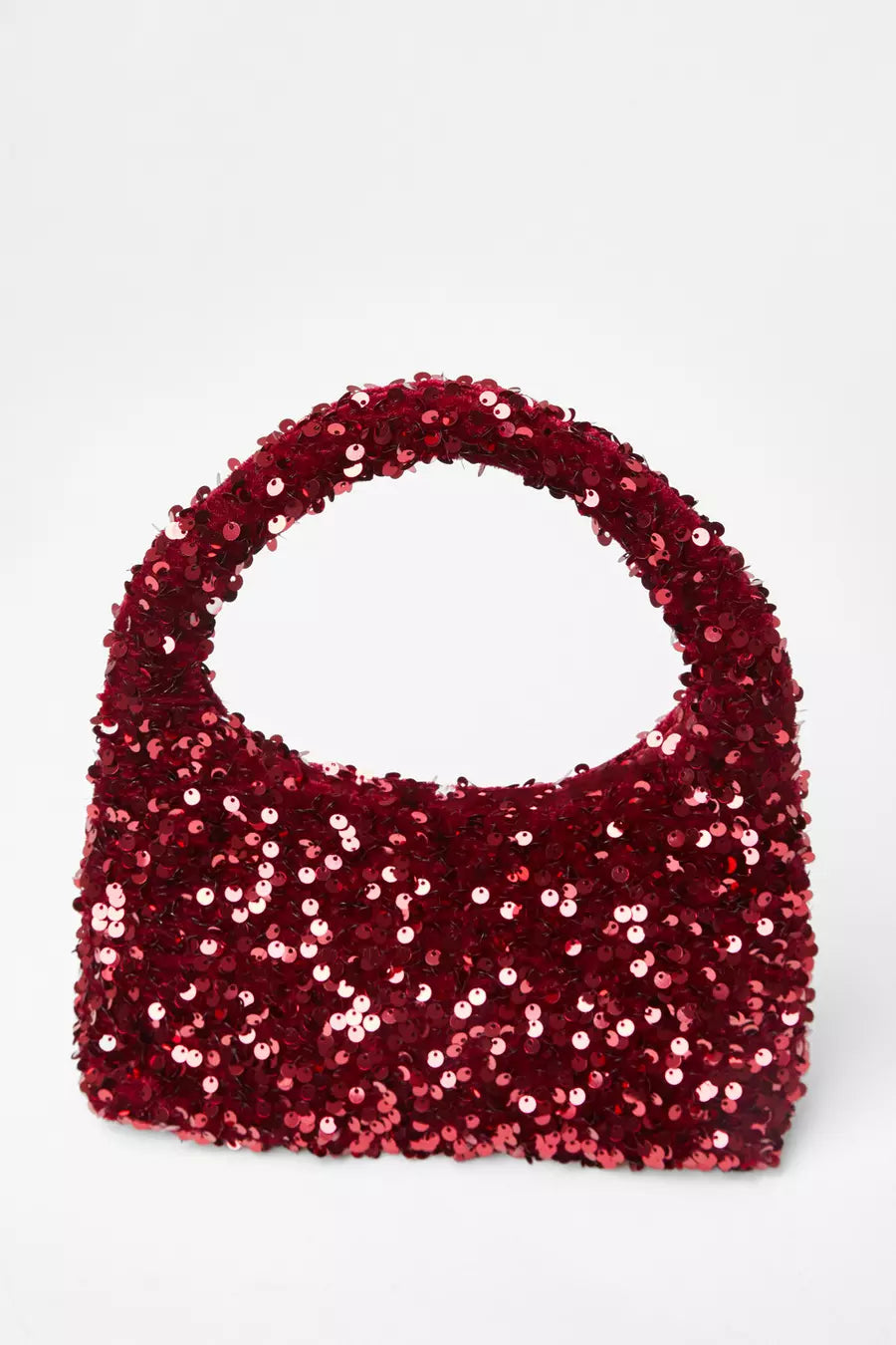 Black Sequin Top Handle Bag