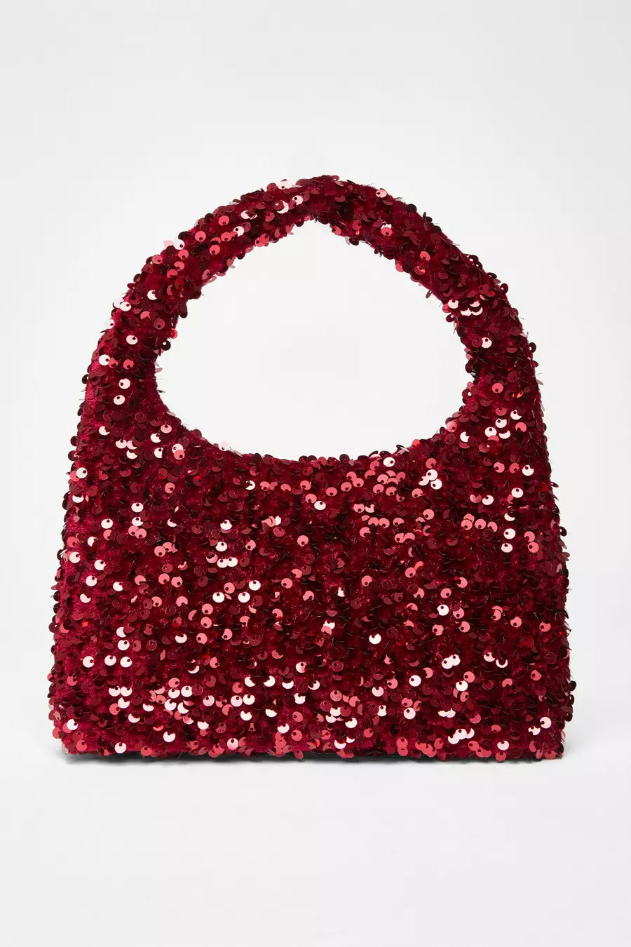 Black Sequin Top Handle Bag