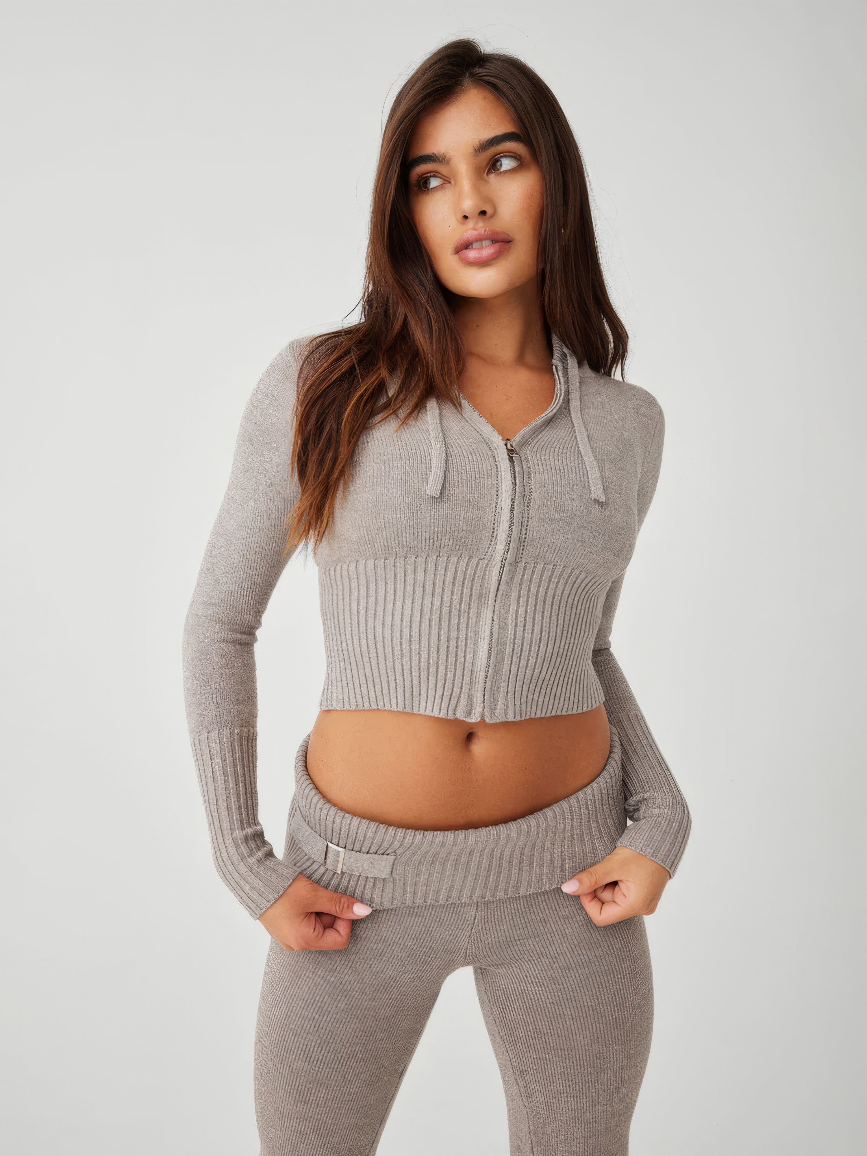 Relaxed Ribbed Knit Lounge Co-ord Set