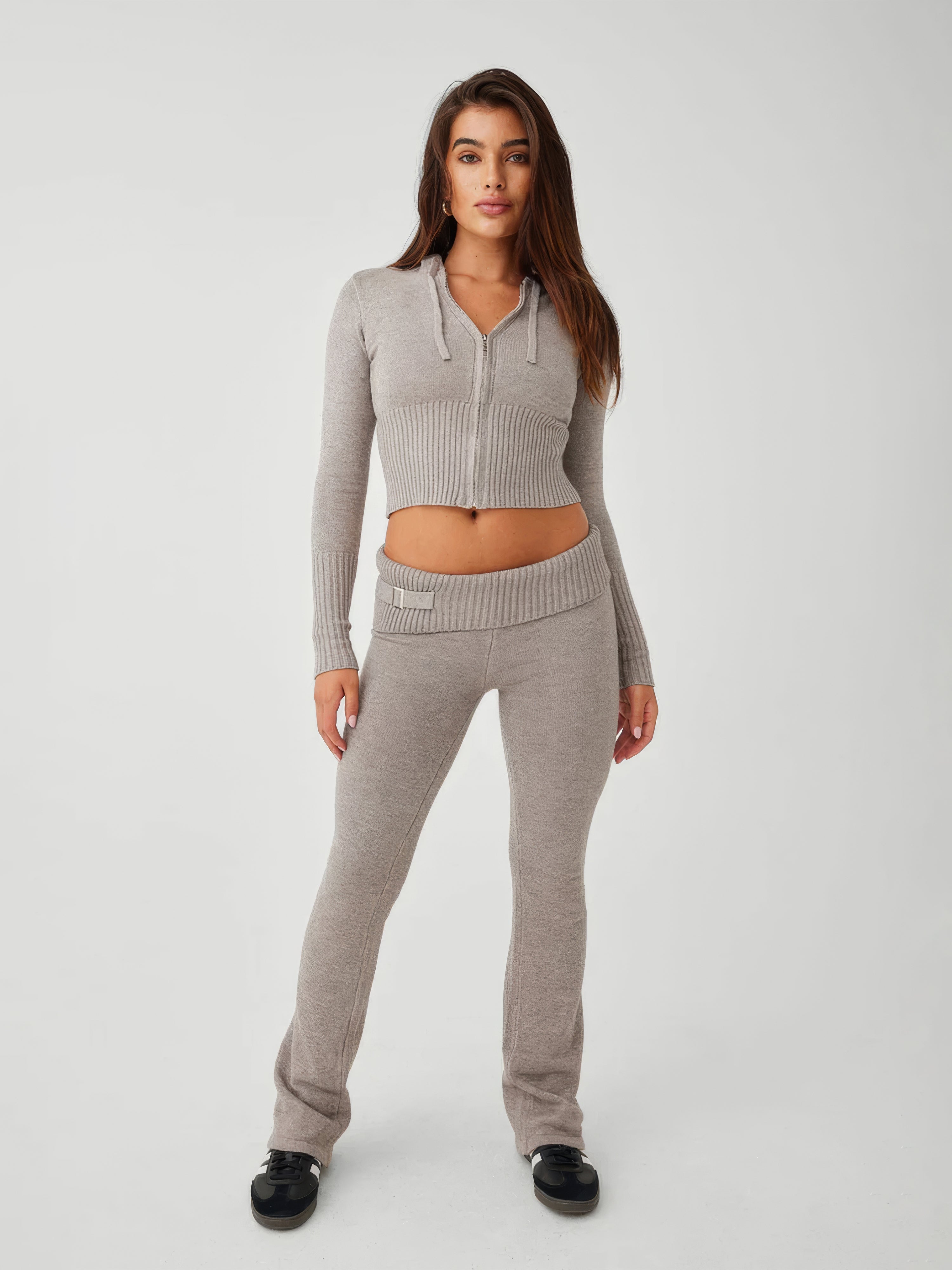 Relaxed Ribbed Knit Lounge Co-ord Set