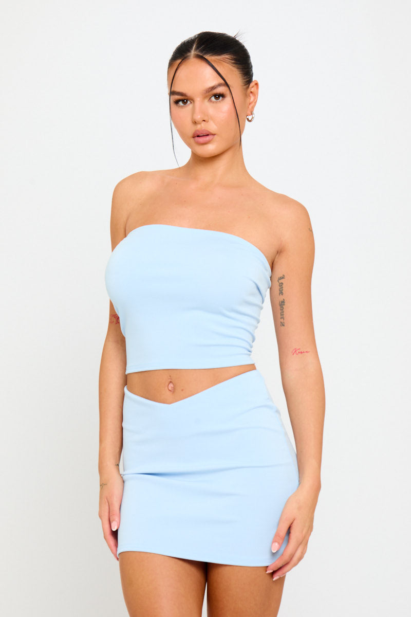 Brown Tube Top & Mini Skirt Co-Ord