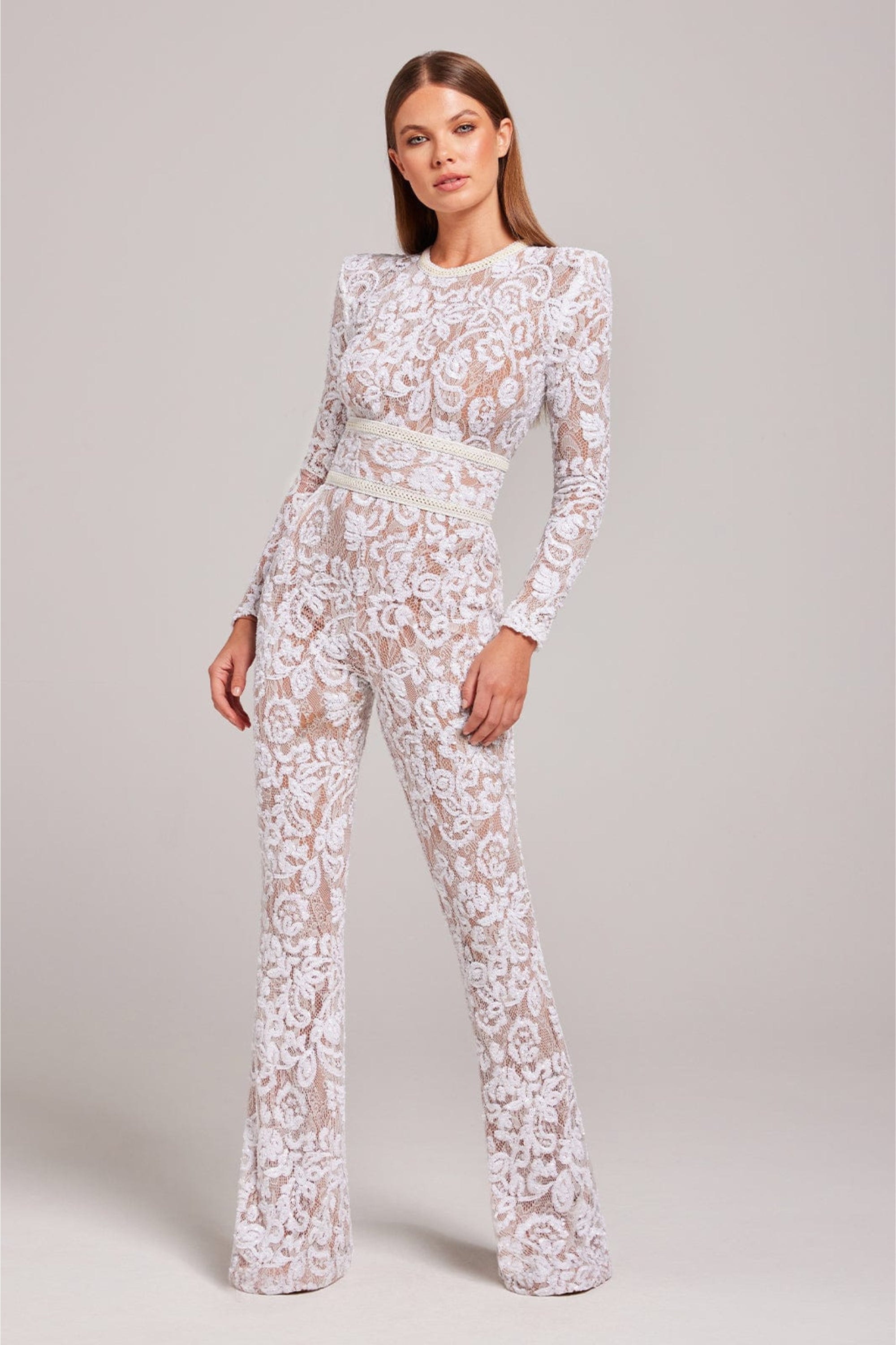White Lace Elegant Jumpsuit